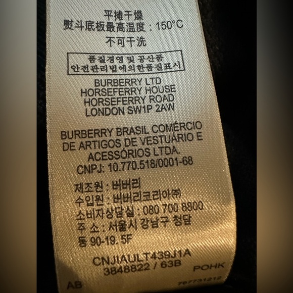 Burberry Brit Mens Cashmere blend Sweater Check Shoulder Black size M - Picture 8 of 10